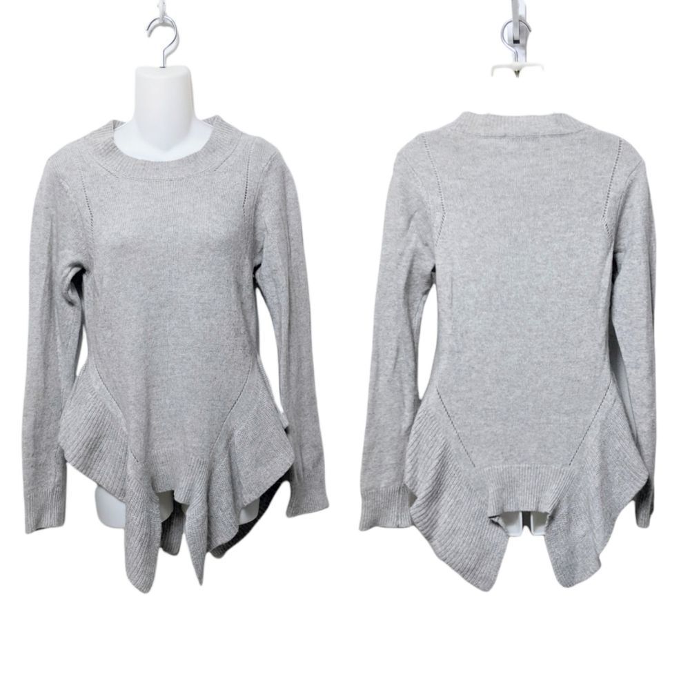 SILVIA NOVELLI Wool Cashmere Asymmetrical Hem Sweater M